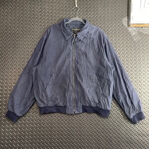 Vintage Impermeable by Waterproof Navy Blue Full Zip Up‎ Bomber Jacket Men's SXL